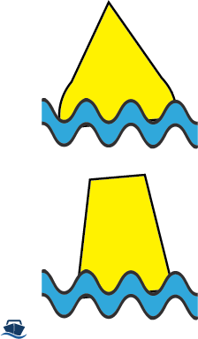 Gele bijzondere markering op het water