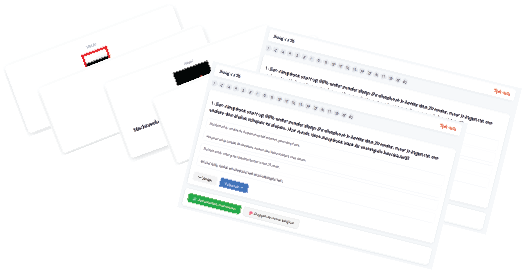 Stapel met flashcards en proefexamens